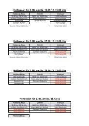 Helferplan fÃ¼r 2. BL am Sa. 15.09.12, 15:00 Uhr Helferplan fÃ¼r 2. BL ...