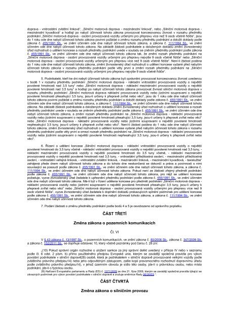 119/2012 Sb. ZÃƒÂKON Ã„ÂŒÃƒÂST PRVNÃƒÂ ZmÃ„Â›na zÃƒÂ¡kona o silniÃ„ÂnÃƒÂ­ dopravÃ„Â›