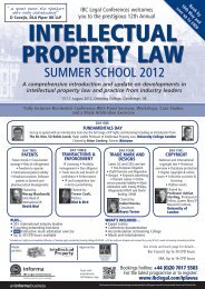Intellectual Property Law Summer School 2012 - Bristows