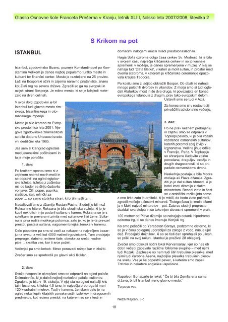 Krik 2 - Osnovna Å¡ola Franceta PreÅ¡erna Kranj
