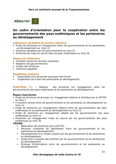 Plan stratÃ©gique du Plaidoyer pour la Trypanosomiase Africaine ...