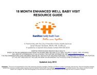 18 month enhanced well baby visit resource guide - Hamilton Family ...