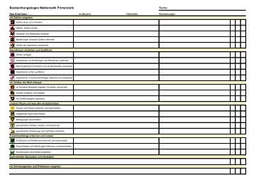 Beobachtungsbogen Mathematik