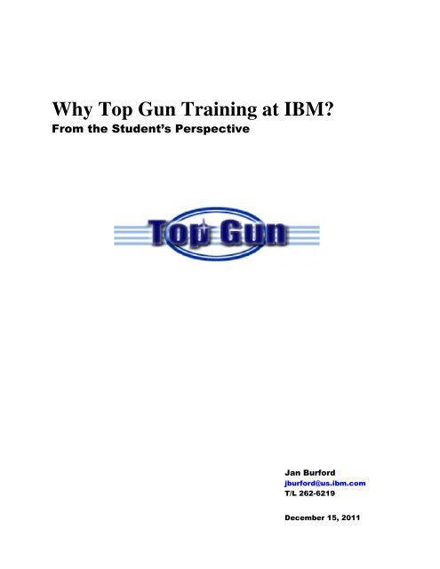 Why Top Gun Training at IBM? (PDF 7.2