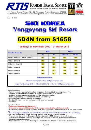 6D4N from $1658 - Tour Packages NATAS Travel Agents