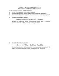 Limiting Reagent Worksheet 1