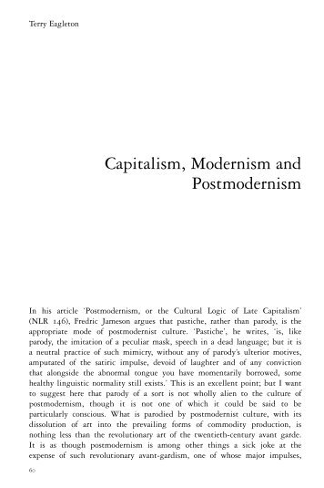 Capitalism, Modernism and Postmodernism - SOK