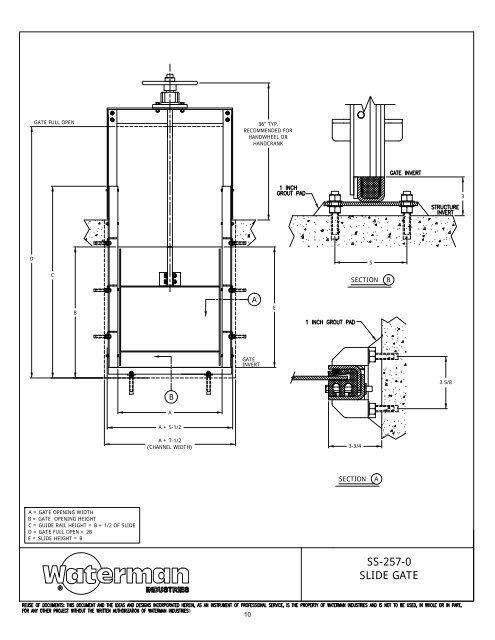 ss-250 series stainless steel slide gate - Waterman Industries