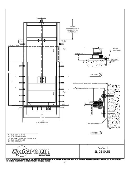 ss-250 series stainless steel slide gate - Waterman Industries