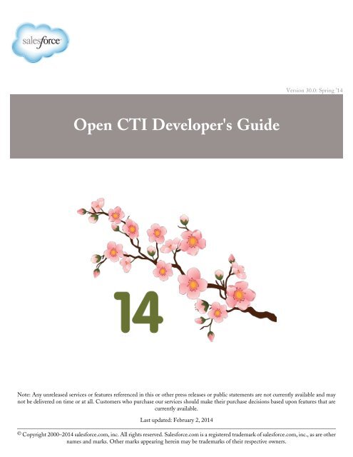 Open CTI Developer's Guide - Salesforce.com