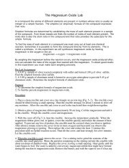 The Magnesium Oxide Lab