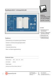 Regelungstechnik / Leistungselektronik SERVO CONTROL UNIT ...