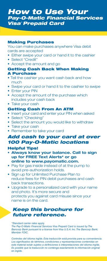 Prepaid Visa Card How to Use Your