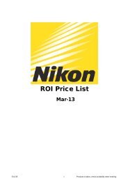 ROI Price List - Nikon