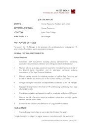 JOB DESCRIPTION JOB TITLE Human Resources Assistant (part ...