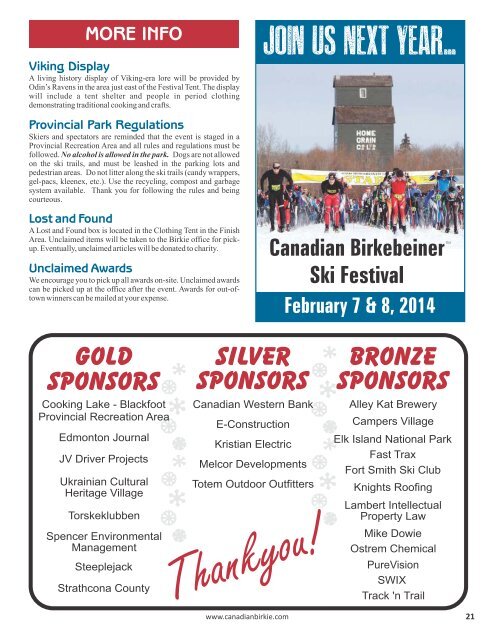 PDF Downloadable version - Canadian Birkebeiner Ski Festival