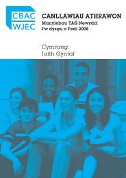 TAG Cymraeg Iaith Gyntaf - Canllawiau i Athrawon - WJEC