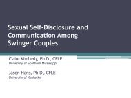 Sexual Self-Disclosure and Communication among Swinger Couples