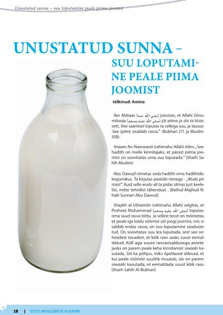 iqra EESTI MOSLEMITE KUUKIRI NR 26 OKTOOBER 2011 ... - Islam