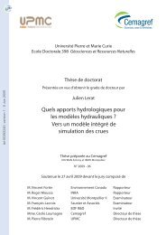 Quels apports hydrologiques pour les modÃ¨les hydrauliques? Vers ...