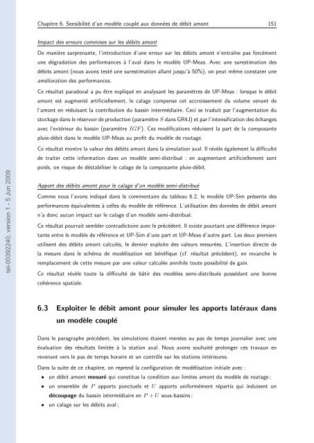 Quels apports hydrologiques pour les modÃ¨les hydrauliques? Vers ...