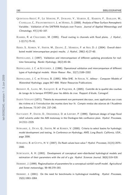 Quels apports hydrologiques pour les modÃ¨les hydrauliques? Vers ...