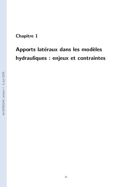 Quels apports hydrologiques pour les modÃ¨les hydrauliques? Vers ...