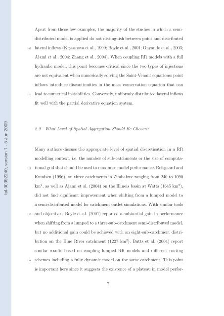 Quels apports hydrologiques pour les modÃ¨les hydrauliques? Vers ...