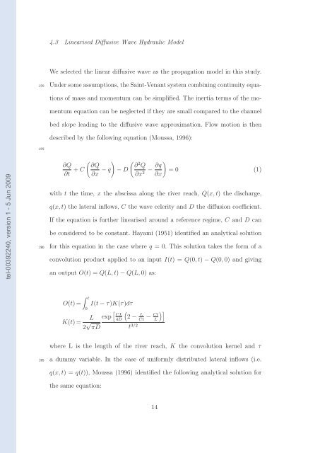 Quels apports hydrologiques pour les modÃ¨les hydrauliques? Vers ...