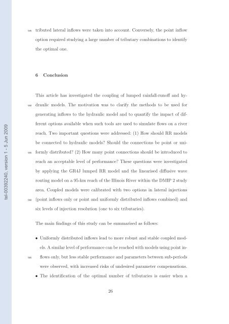 Quels apports hydrologiques pour les modÃ¨les hydrauliques? Vers ...