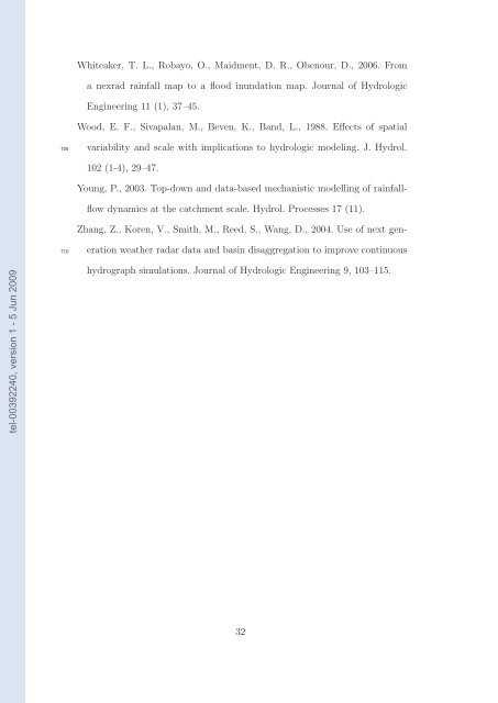 Quels apports hydrologiques pour les modÃ¨les hydrauliques? Vers ...