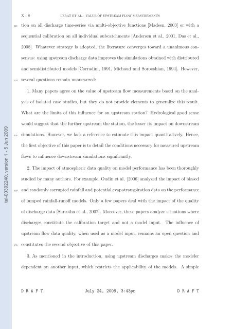 Quels apports hydrologiques pour les modÃ¨les hydrauliques? Vers ...