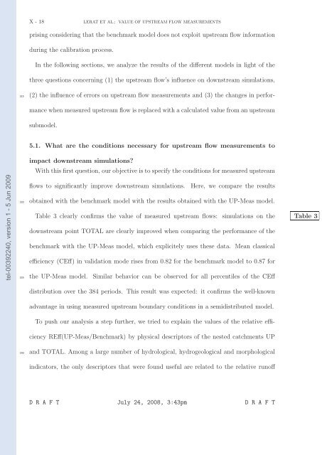 Quels apports hydrologiques pour les modÃ¨les hydrauliques? Vers ...