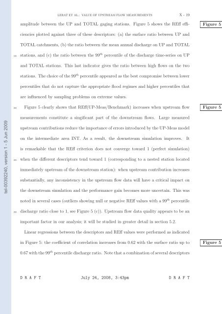 Quels apports hydrologiques pour les modÃ¨les hydrauliques? Vers ...