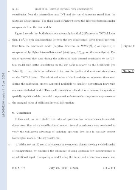 Quels apports hydrologiques pour les modÃ¨les hydrauliques? Vers ...