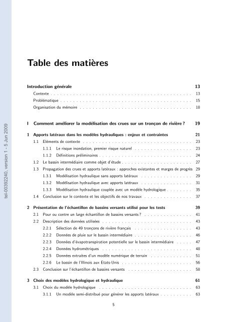 Quels apports hydrologiques pour les modÃ¨les hydrauliques? Vers ...