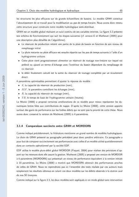 Quels apports hydrologiques pour les modÃ¨les hydrauliques? Vers ...