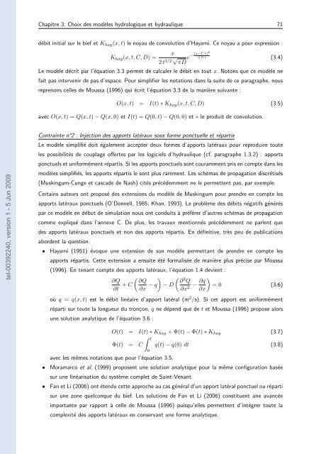 Quels apports hydrologiques pour les modÃ¨les hydrauliques? Vers ...