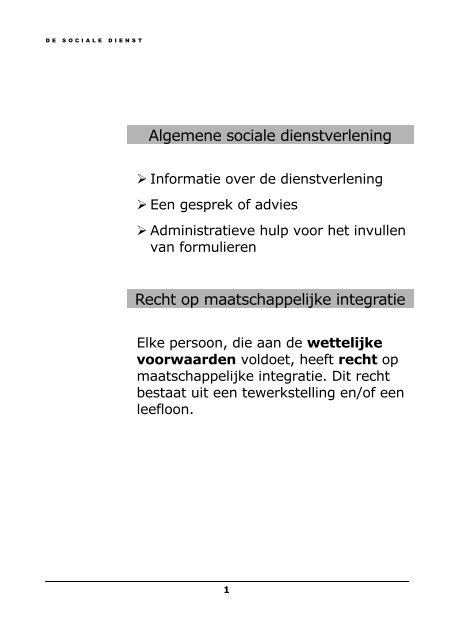 De sociale dienst - OCMW Schoten