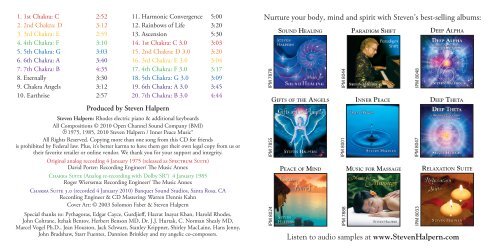 PDF liner notes - Inner Peace Music Steven Halpern