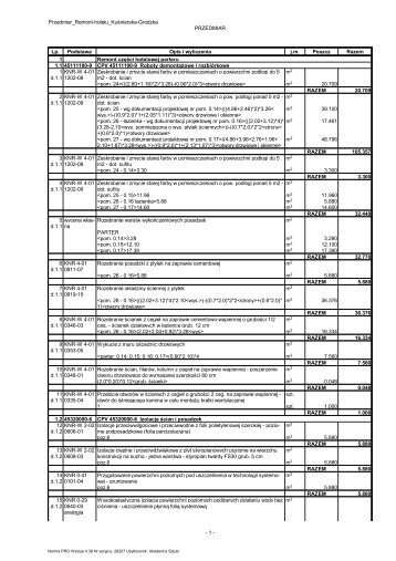 Przedmiar_Remont-hotelu_KuÅnierska-Grodzka PRZEDMIAR Lp ...