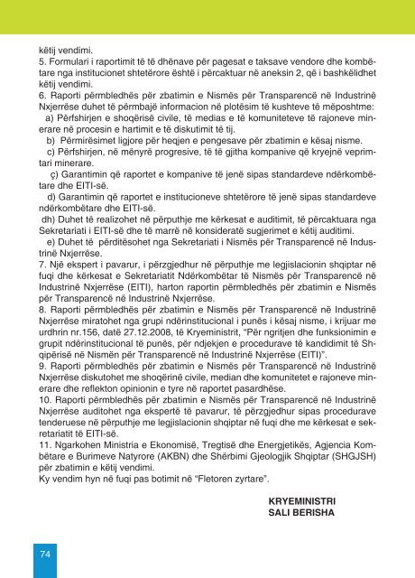 shqipÄria dhe eiti - Sekretariati i Nismes per Transparence ne ...