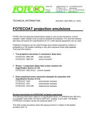 FOTECOAT projection emulsions