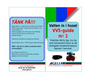 Gelia - VVS Guide 1. Vatten in i huset PDF, 57 kB