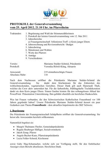 Protokoll Generalversammlung 2012 - Fg-schuepfheim.ch