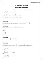 Class –VII 2011-12 Rational Numbers - Math with JM - home