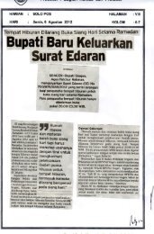 Bupati Baru Keluarkan Surat Edaran - Sragen