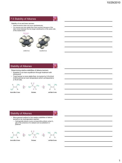 Alkenes and Alkynes - URI Department of Chemistry