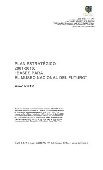 Descargue el archivo de plan estrategico aquÃ­+ - Museo Nacional