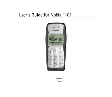 UserÂ´s Guide for Nokia 1101